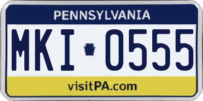 PA license plate MKI0555