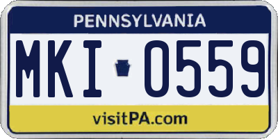 PA license plate MKI0559