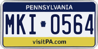 PA license plate MKI0564