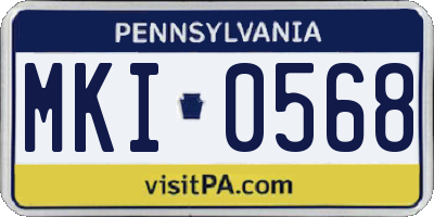 PA license plate MKI0568