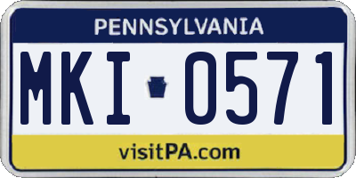 PA license plate MKI0571