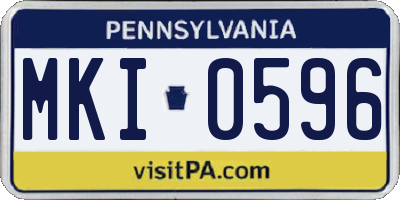 PA license plate MKI0596