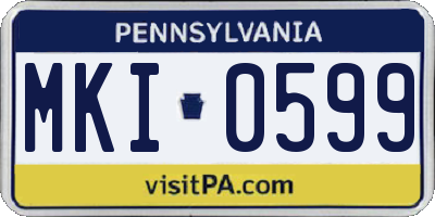 PA license plate MKI0599