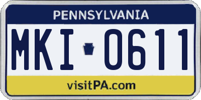PA license plate MKI0611