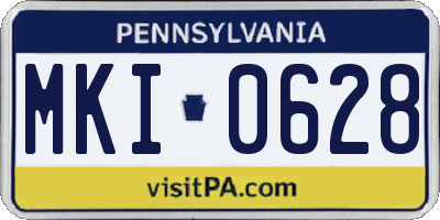 PA license plate MKI0628