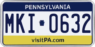 PA license plate MKI0632