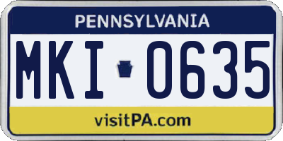PA license plate MKI0635