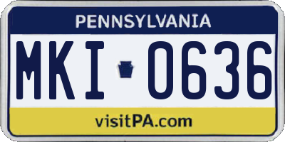 PA license plate MKI0636