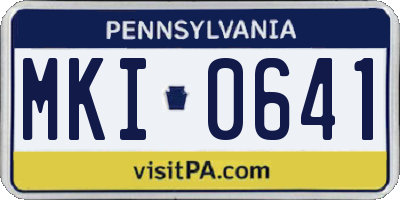 PA license plate MKI0641