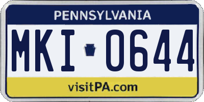 PA license plate MKI0644