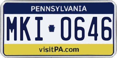 PA license plate MKI0646