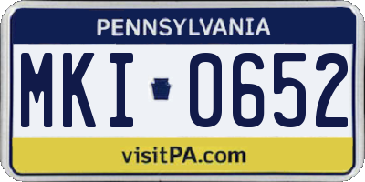 PA license plate MKI0652