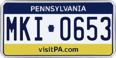 PA license plate MKI0653