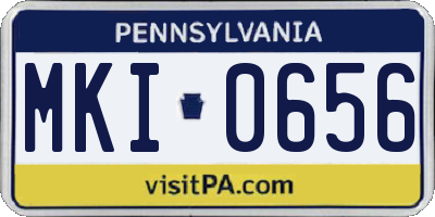 PA license plate MKI0656