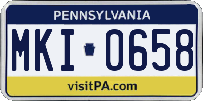 PA license plate MKI0658