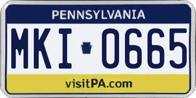 PA license plate MKI0665