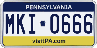 PA license plate MKI0666