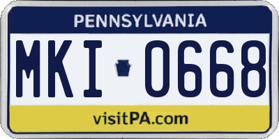 PA license plate MKI0668