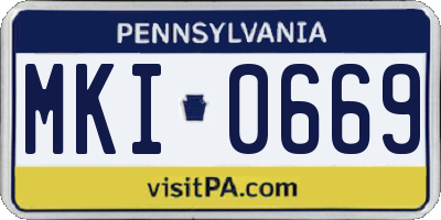 PA license plate MKI0669