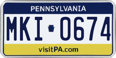 PA license plate MKI0674