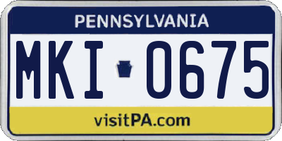 PA license plate MKI0675