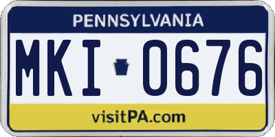 PA license plate MKI0676