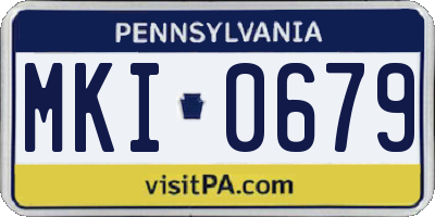 PA license plate MKI0679