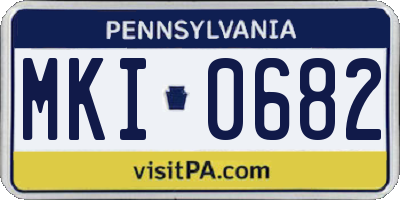 PA license plate MKI0682