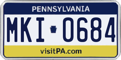 PA license plate MKI0684