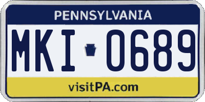 PA license plate MKI0689