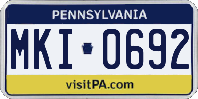 PA license plate MKI0692