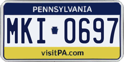 PA license plate MKI0697