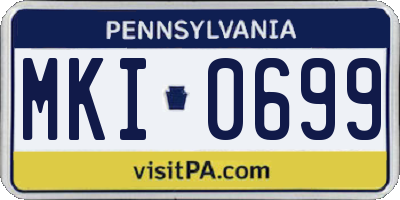 PA license plate MKI0699