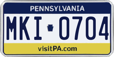 PA license plate MKI0704