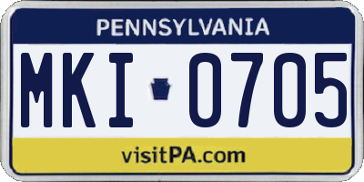 PA license plate MKI0705