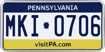 PA license plate MKI0706