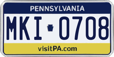 PA license plate MKI0708