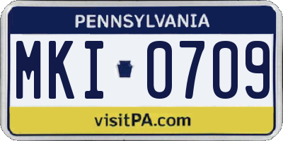 PA license plate MKI0709