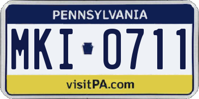 PA license plate MKI0711
