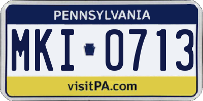 PA license plate MKI0713