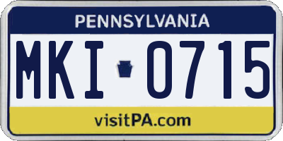 PA license plate MKI0715