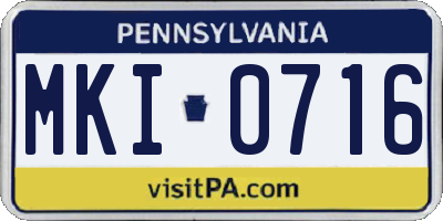PA license plate MKI0716