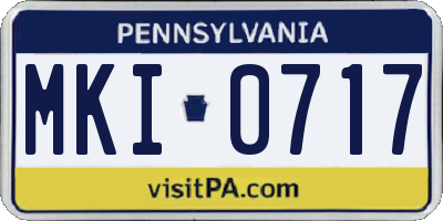 PA license plate MKI0717