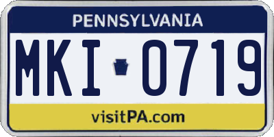 PA license plate MKI0719