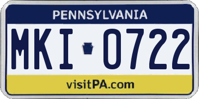 PA license plate MKI0722