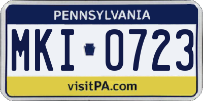 PA license plate MKI0723