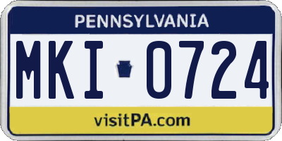 PA license plate MKI0724