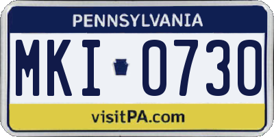 PA license plate MKI0730