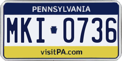 PA license plate MKI0736