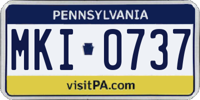 PA license plate MKI0737